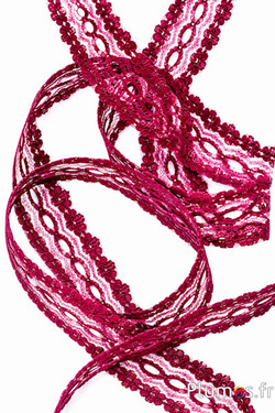 Kanten lint - breedte 2 cm - bordeaux